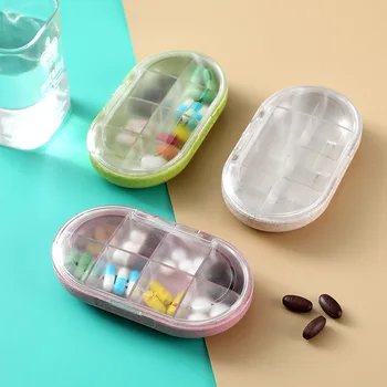  1Pcs 8 Tinklelis Kviečių Tablečių Dėžutė Atskirti Uždaromos Nešiojamų Savaitės Tabletes Organizatorius Vitamino Talpa Medicina Atveju Saugojimo Dėžutė
