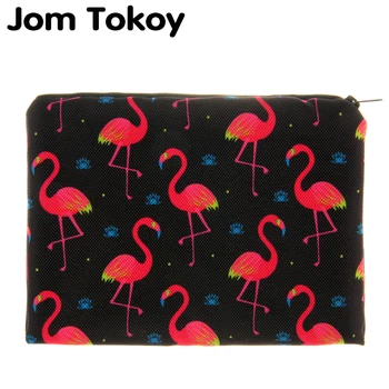  Jom Tokoy Juoda flamingas 3D Spausdinimo paprastas makiažas maišelį neceser Kosmetikos atveju moterys trousse de maquillage organizatorius pieštuko atveju