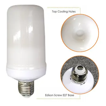  E27 LED, Mirgėjimas Liepsnos Lemputės Imituojamos Degančios Ugnies Efektą Naktį Lempa LED Liepsnos Poveikis Lemputės Derliaus Liepsna Lempa