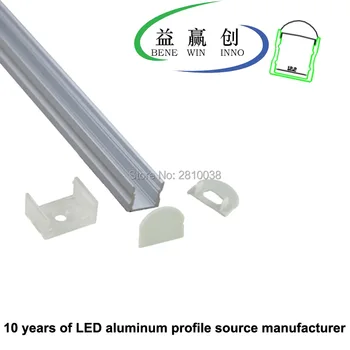  10 Rinkiniai/Daug U Anoduoto LED aliuminio profilio w/ 30 laipsnių Objektyvas AL6063 Aliuminis led profilis LED Kanalo profilio sienos nišoje
