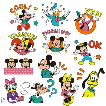 Mielas Disney Geležies Lipdukai Mickey, Donald Duck Drabužių Dėmės Šilumos Perdavimo Emblemos Aplikacijos Ant Drabužių Vaikams, T-Shirt