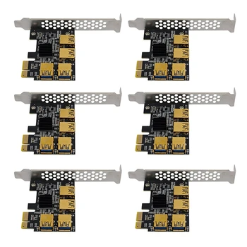  6 VNT PCI Express 1 Iki 4 Riser Card PCI-E 1X Į Pcie USB 3.0 Adapteris Port Multiplier Miner Kortelę Už BTC Bitcoin Mining